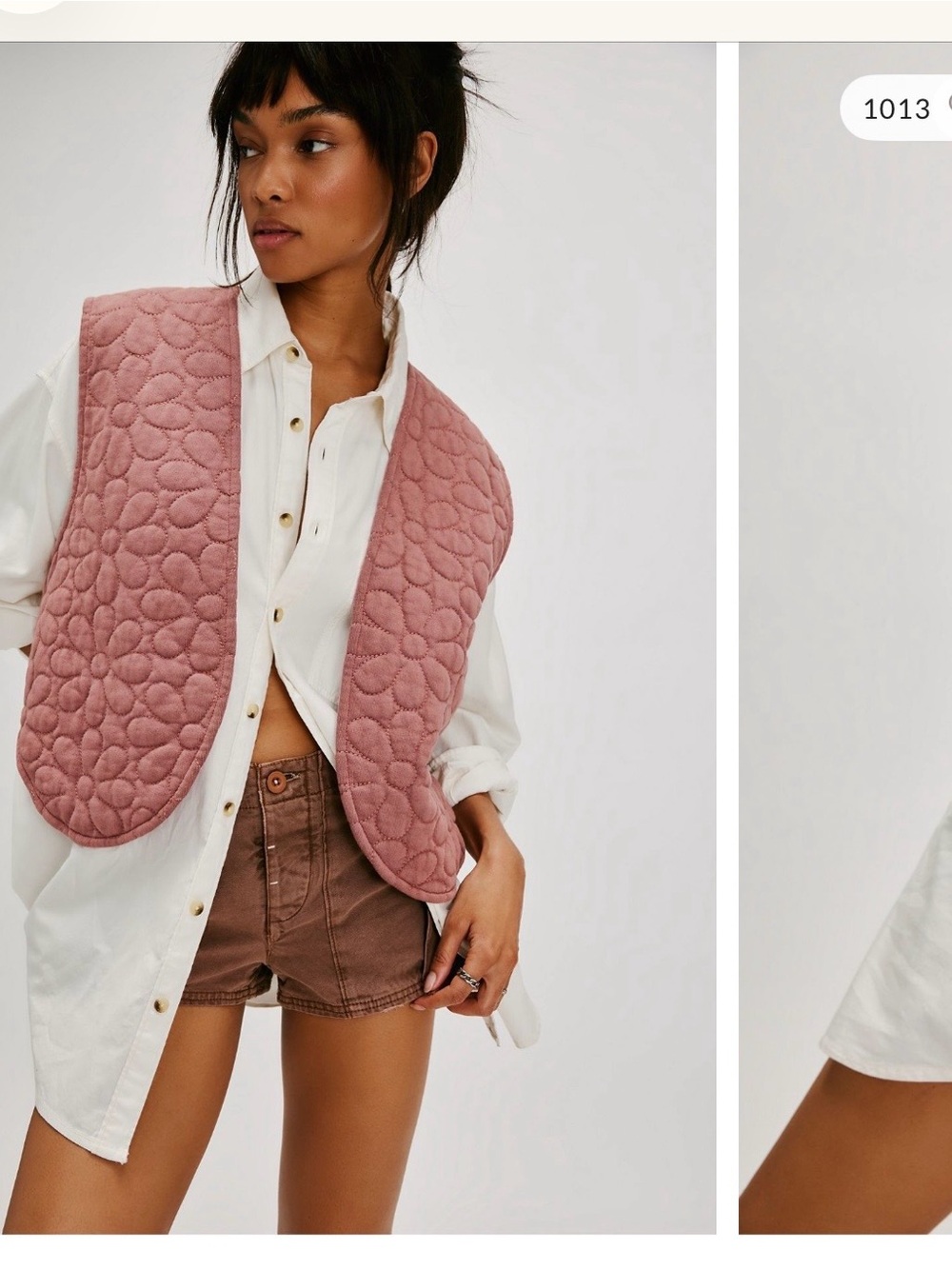 Free People Bali Folk Daisy Quilted Vest
